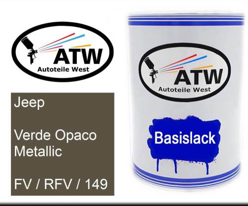 Jeep, Verde Opaco Metallic, FV / RFV / 149: 500ml Lackdose, von ATW Autoteile West.